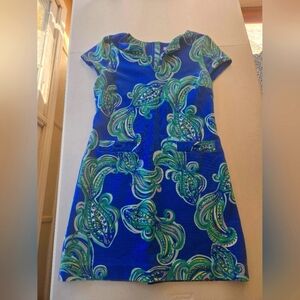 Elegant Blue and Green Paisley Dress